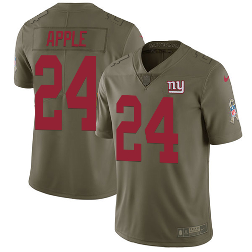 Nike Giants #24 Eli Apple Olive Men's Stitched NFL Limited Salute to Service Jersey